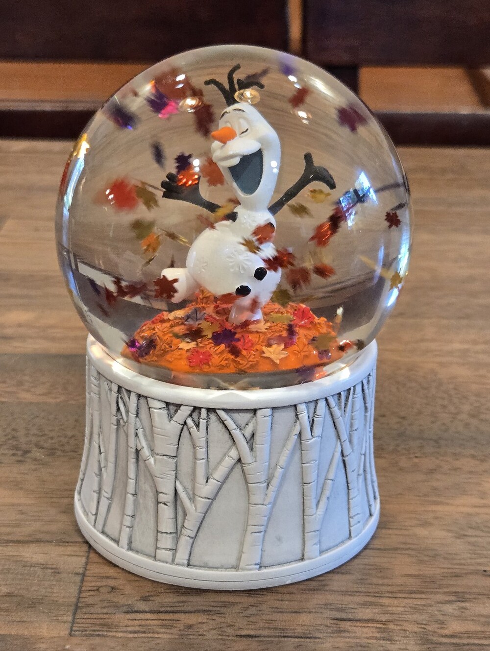 Hallmark Olaf Autumn Leaf Snow Globe - White, Orange, Purple